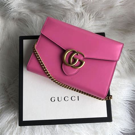 pink gucci wallet with cat|Gucci marmont wallet on chain.